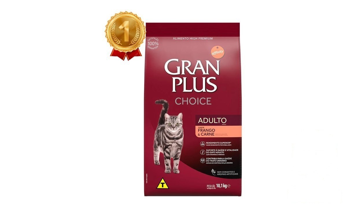 ⚠️ RAÇÃO GRANPLUS CHOICE GATOS ADULTOS FRANGO E CARNE 10,1KG