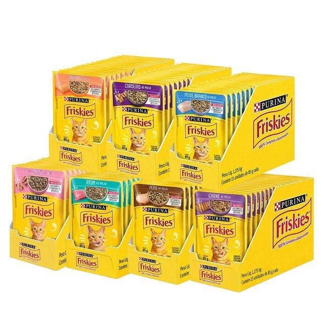 ➡️ RAÇÃO ÚMIDA FRISKIES 85G CAIXA COM 15 UNIDADES