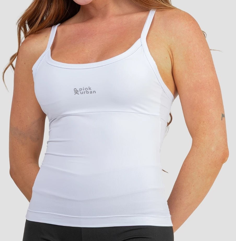 Regata Alça Fina Fitness Blusa Feminino Liso Poliamida Tank Top Slim Camiseta Academia Verão