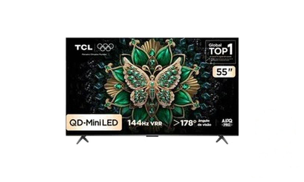 ➡️ Regional Smart Tv Tcl 55 Polegadas Qd-Mini Led 4k C6k Wifi Bluetooth Google Tv 4 Hdmi 144...