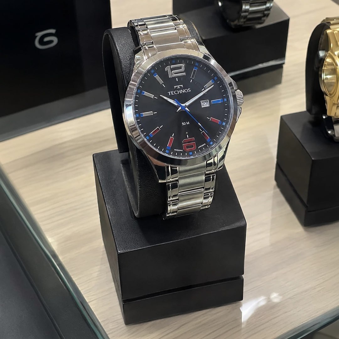 Relógio Technos Masculino 2115GU/1A 45mm Fundo Preto e Azul