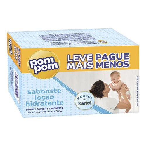 SABONETE HIDRATANTE POM POM 70G - KIT ECONÔMICO COM 5