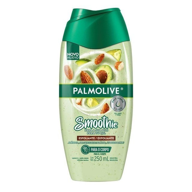 ⚠️ SABONETE LÍQUIDO PALMOLIVE SMOOTHIE ESFOLIANTE AMÊNDOA ABACATE E LEITE 250ML