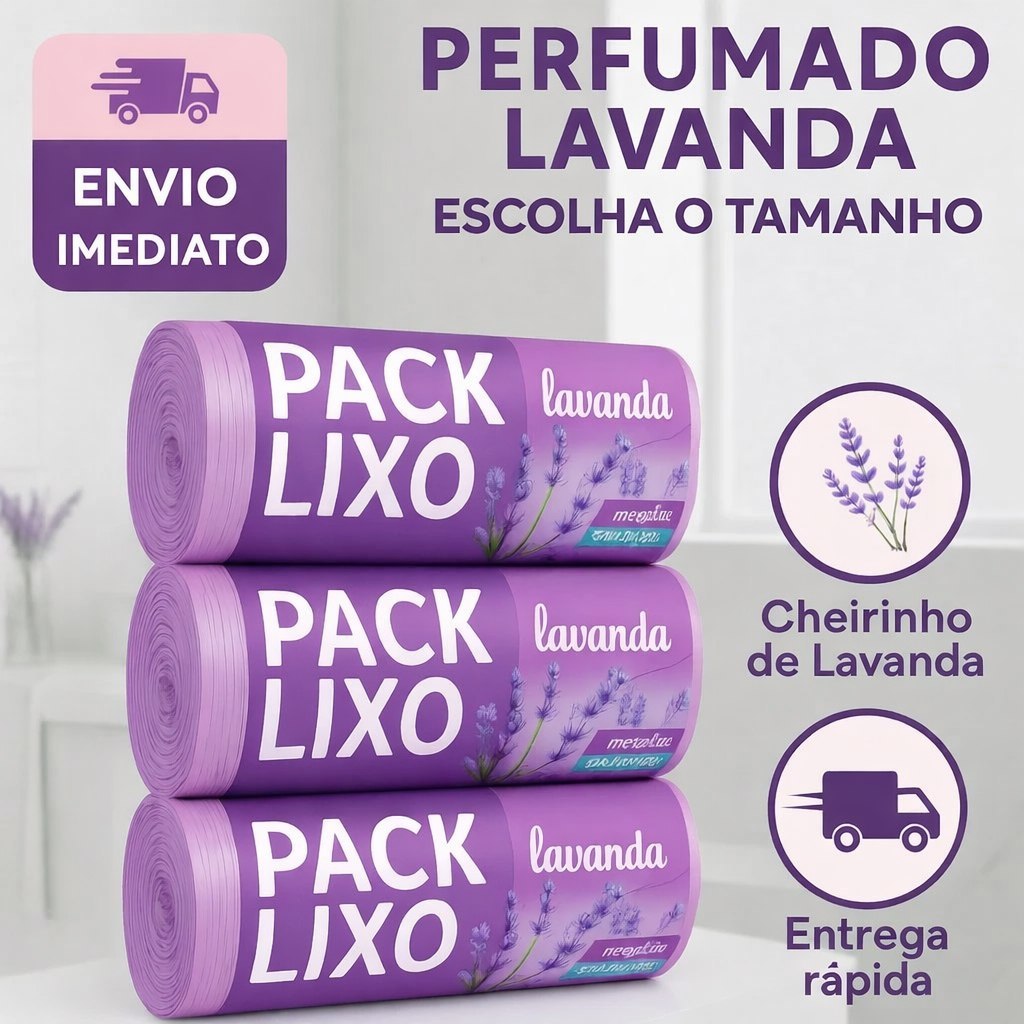 Saco de Lixo Perfumado Lavanda Neutralizador de Odor Pia e Banheiro Escolha o Tamanho - Extr...
