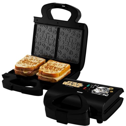 Sanduicheira Elétrica Mallory Star Wars Empire Plates – Superfície Antiaderente, Luzes LED,...