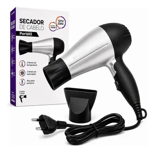 ⚠️ Secador De Cabelo Portátil Dobrável 1200w Bivolt 110 220