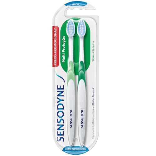 Sensodyne Escova de Dente Multi Proteção, Escova Dental com Cerdas Macias, Limpeza Completa,...