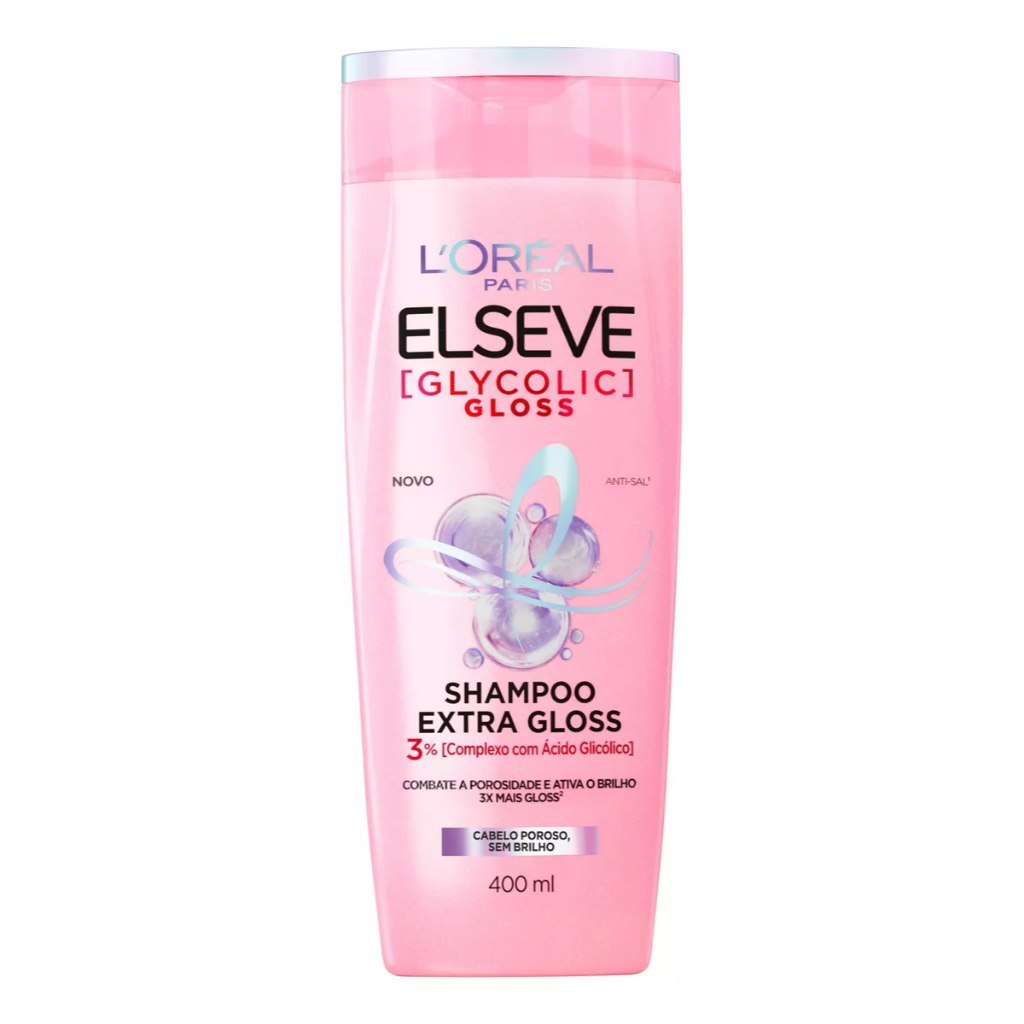 SHAMPOO GLOSS, LIMPEZA PROFUNDA E COMBATE A POROSIDADE, COM ÁCIDO GLICÓLICO, GLYCOLIC GLOSS...