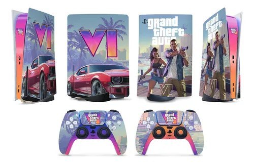 ⚠️ Skin Para Ps5 Adesivo Gta Vi 6 B Premium