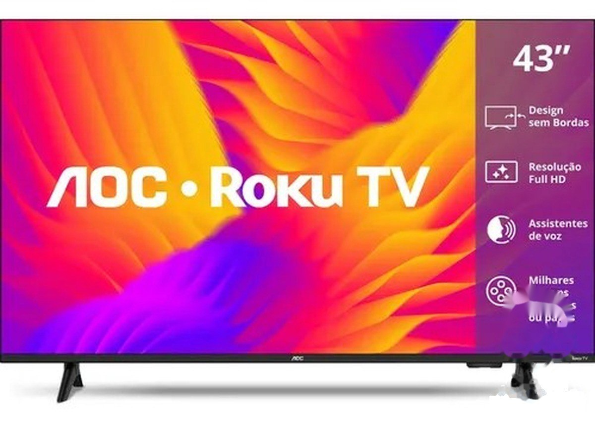 ➡️ Smart Tv 43 Aoc Led Roku Full Hd Wi-fi 60hz Hdmi Usb 43s5155/78g