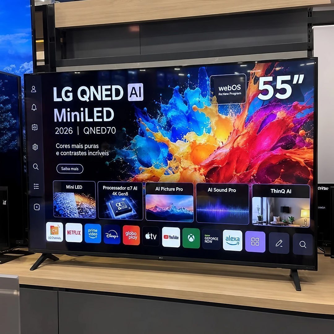 Smart TV 4K 55" LG QNED Mini LED AI QNED70 2026 55QNED70BSA