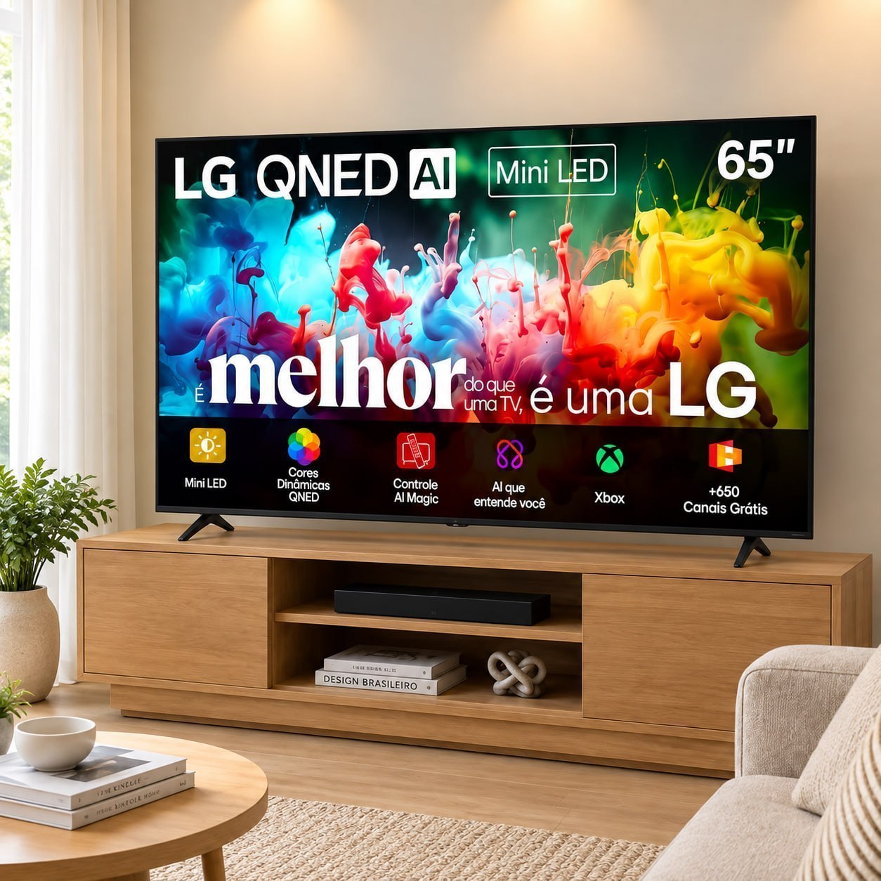 Smart TV 4K 65" LG QNED Mini LED AI QNED70 2026 Processador α7 Ger9 HDR10 Xbox Bluetooth Wi-...