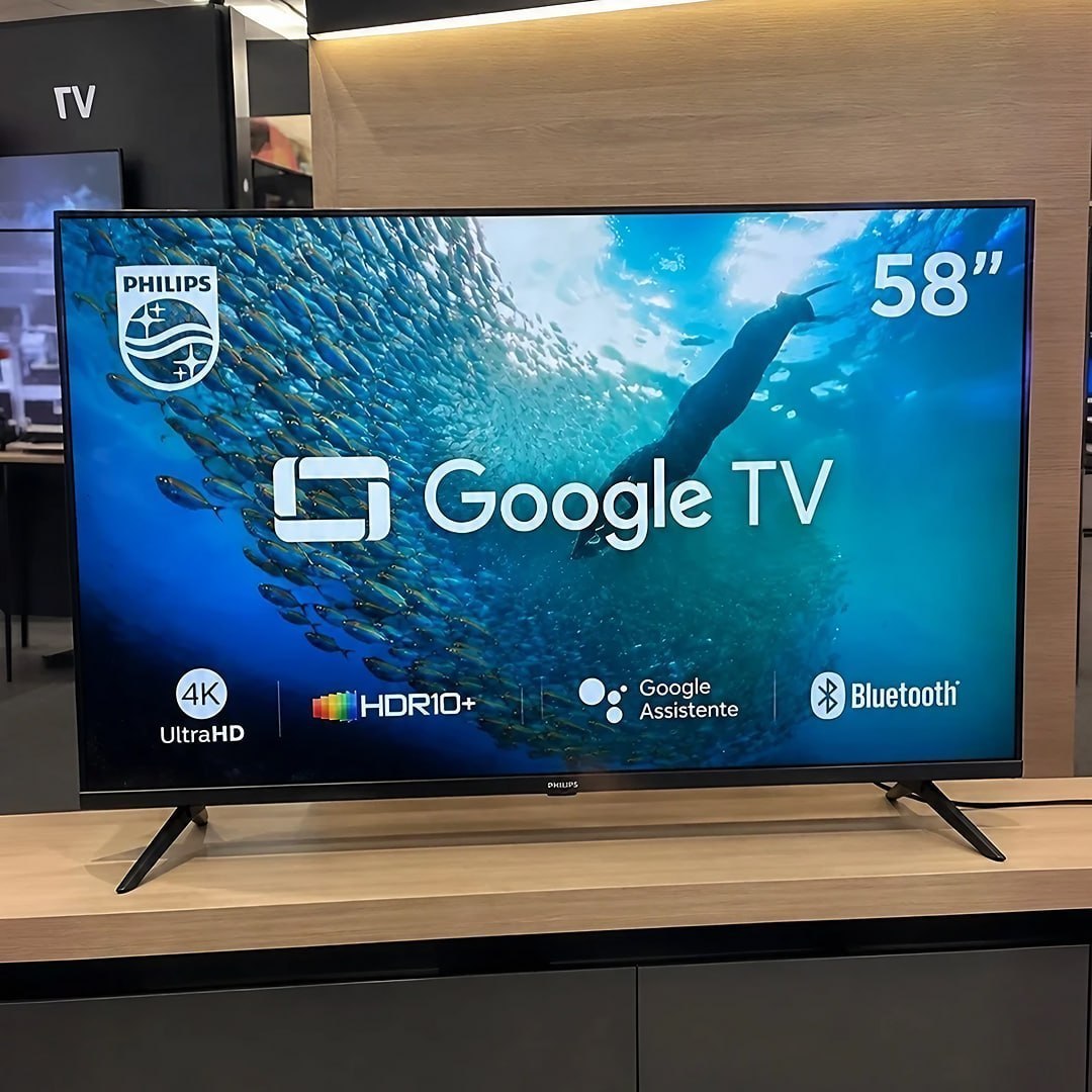 Smart TV 58" 4K UHD LED Philips 58PUG7019/78 Wi-Fi Bluetooth Google Assistente 3 HDMI 2 USB