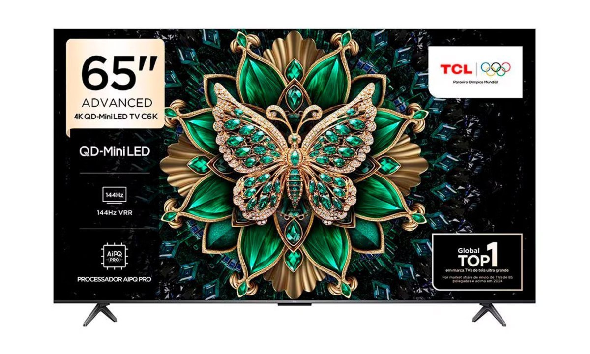 ⚠️ Smart TV 65 65C6K 4K QD-Mini Led 144Hz com Sistema Operacional Google TV TCL