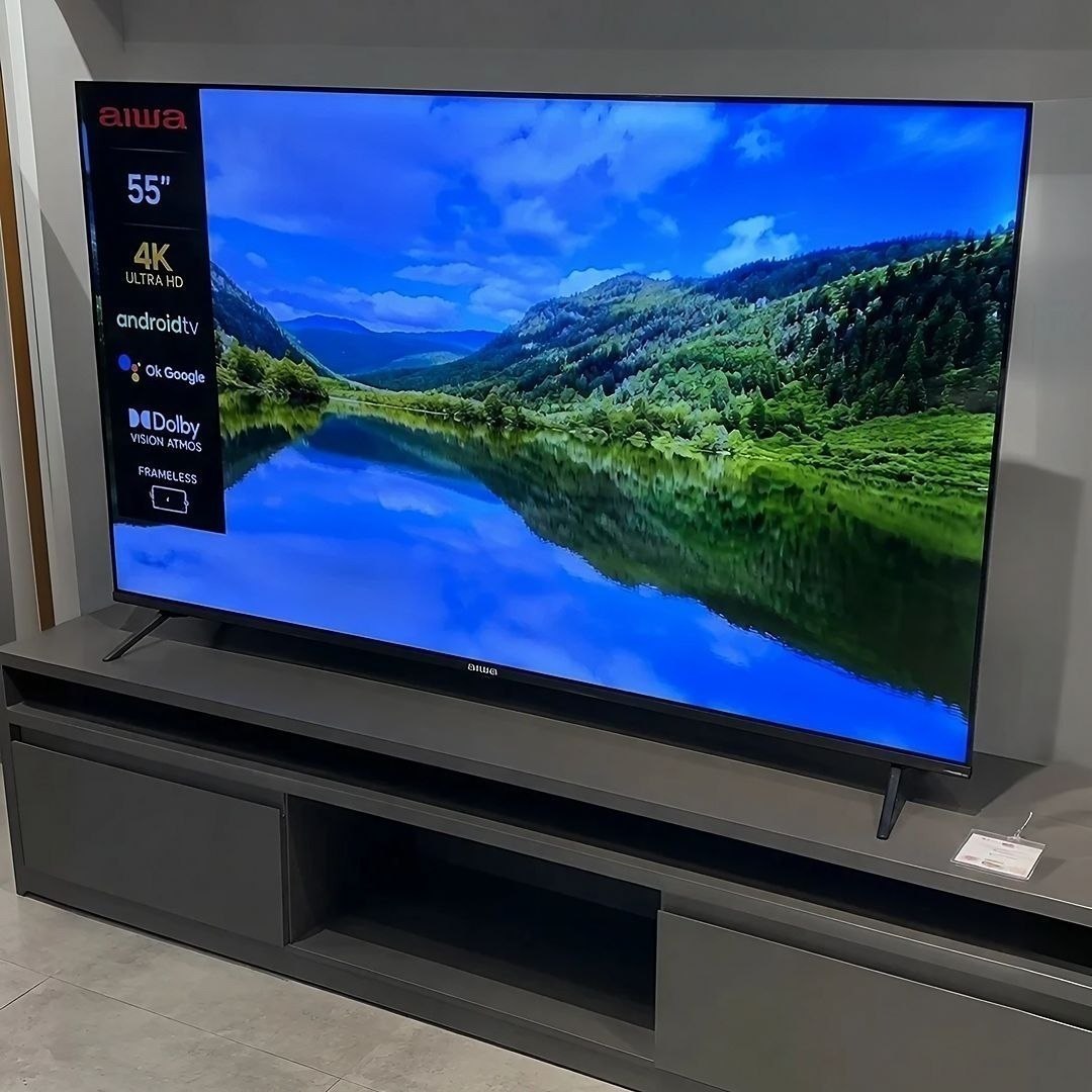 Smart TV AIWA 55” Android 4K Borda Ultrafina AWS-TV-55-BL-01-A