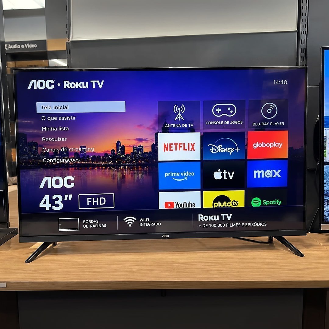 Smart Tv Aoc Led 43 Full Hd Wi-fi Roku Tv Sem Bordas