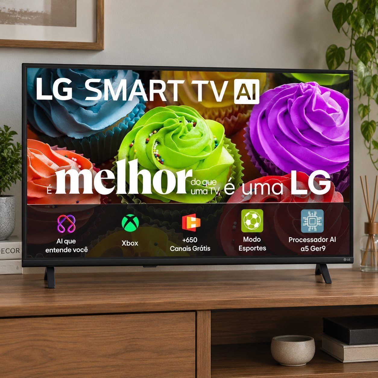 Smart TV HD 32" LG LB650 AI 2026 Processador α5 Ger9 HDR10 Xbox Bluetooth Wi-Fi AI Search Go...