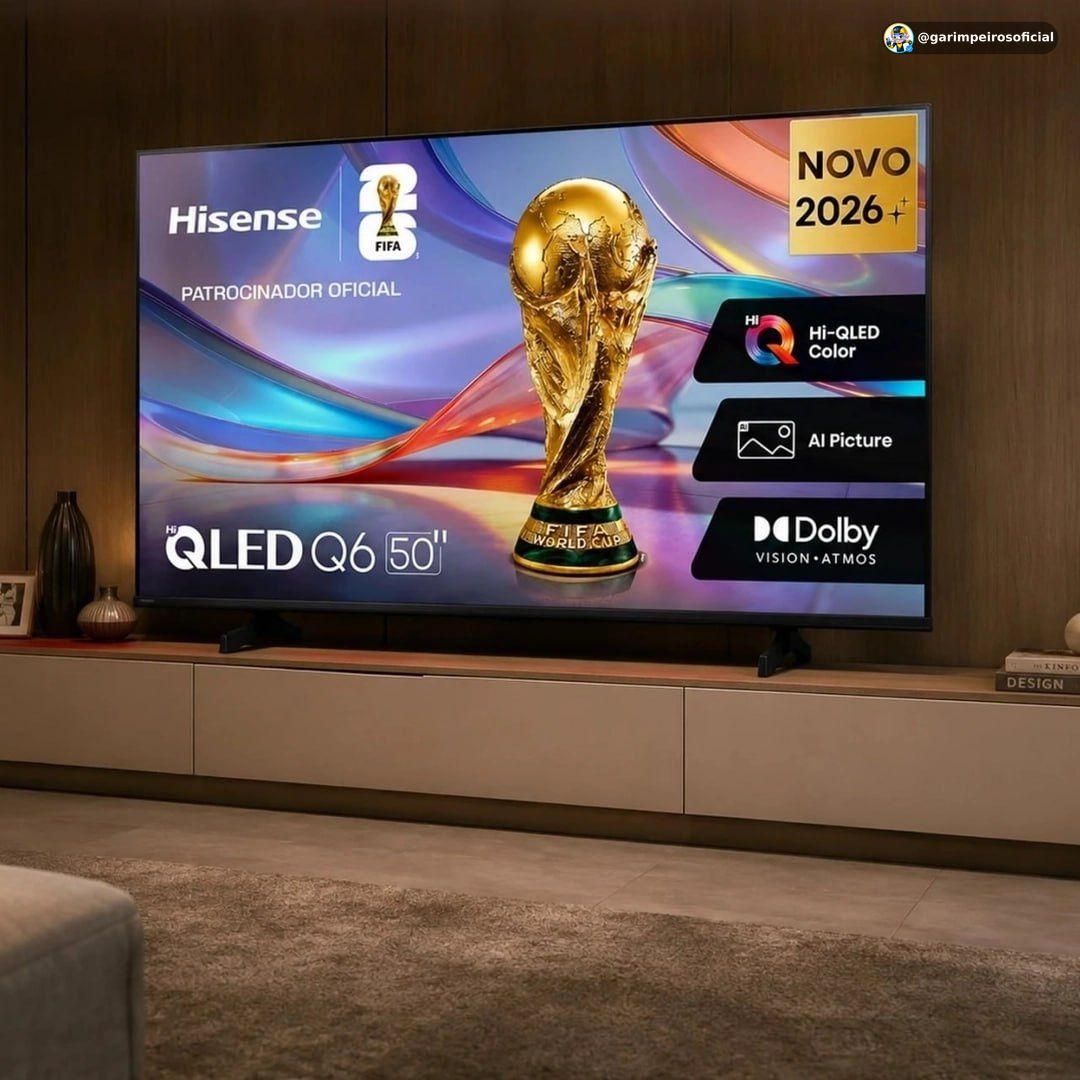 Smart TV Hisense HI-QLED 4K 50" polegadas com Processador AI, Dolby Vision Atmos e Compatibi...