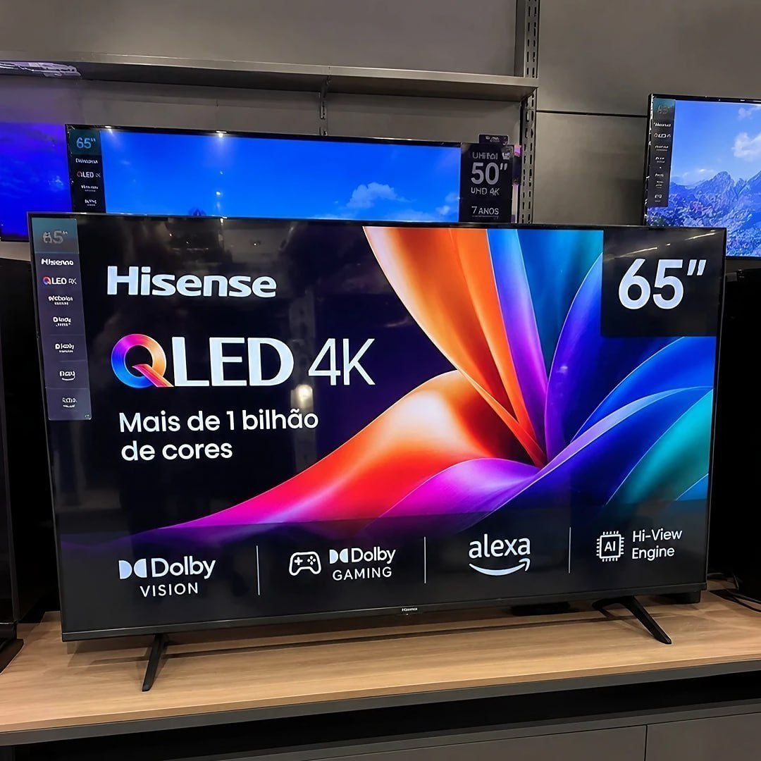 Smart TV Hisense HI-QLED 4K 65" Polegadas com Dolby Vision 65Q6QV