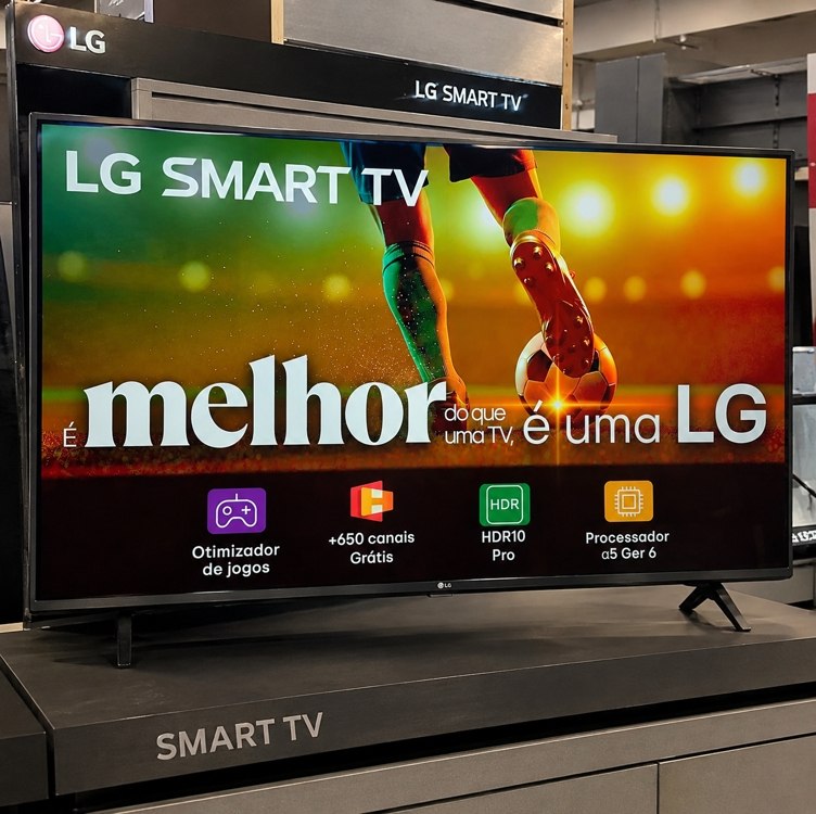 Smart TV LG 43"Full HD, Processador A5 Ger6, AI, Alexa e webOS 23 - 43LR6700PSA