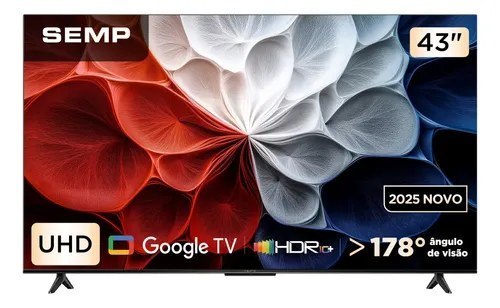 ⚠️ Smart Tv Semp 43" 4k S62 Google Tv Wi-fi Bt Hdmi 2.1 Hdr10+