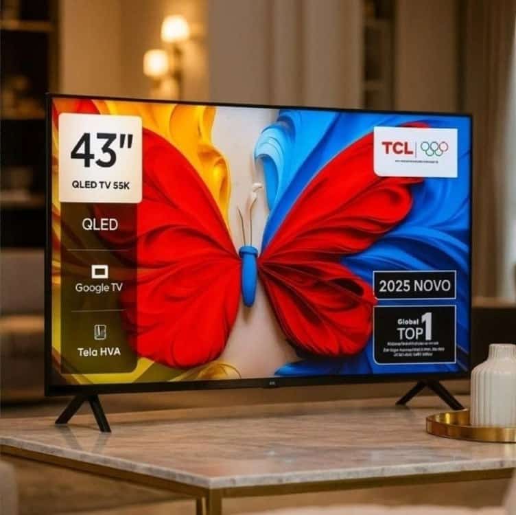 Smart TV TCL 43 Polegadas QLED Full HD S5K WiFi Bluetooth Google TV 2 HDMI HDR10 Dolby Audio...
