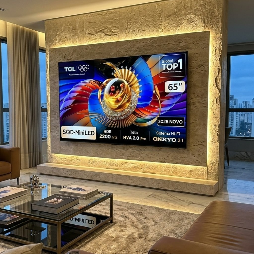 Smart TV TCL 65 Polegadas SQD-Mini LED 4K Q7D Pro 144 Hz 65Q7DPRO