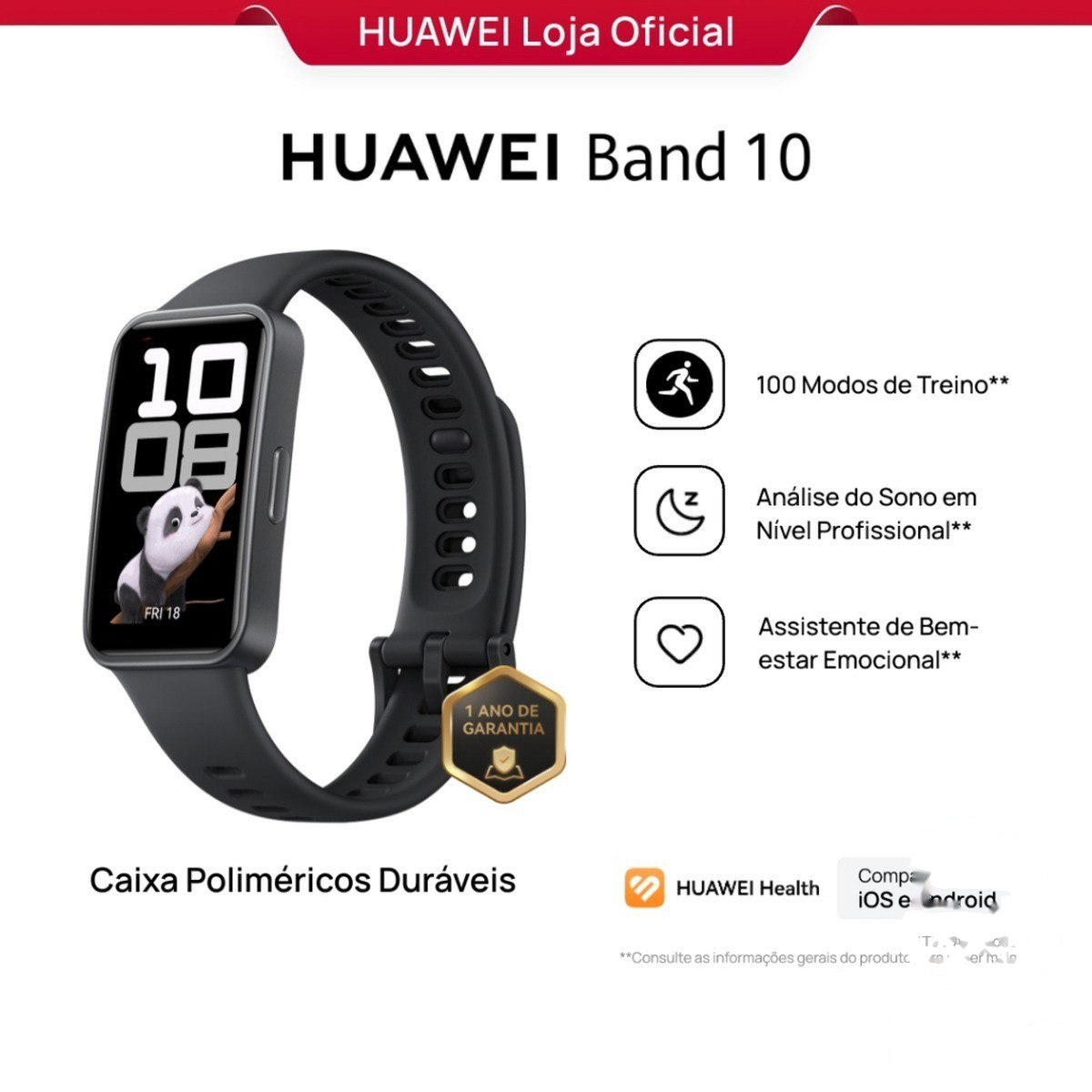 ➡️ SMARTWATCH HUAWEI BAND 10 (PRETO OU ROSA)