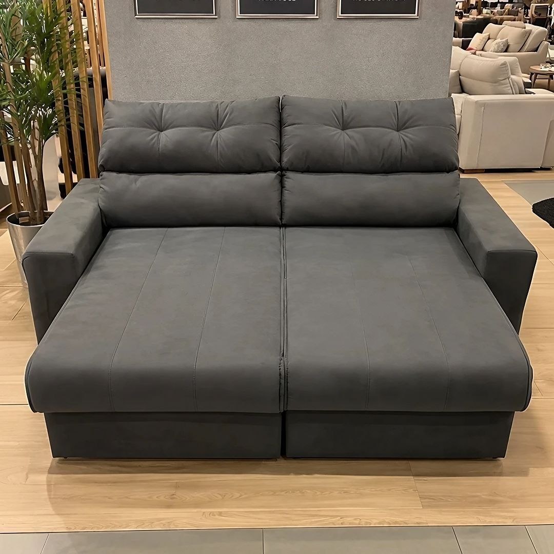 Sofá Retrátil e Reclinável 1,70m Clean. Cama inBox Velusoft