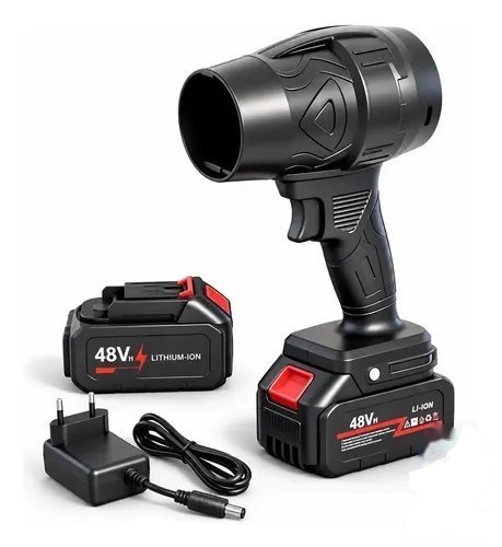 ➡️ Soprador Turbo Portátil Quicko 48v 1050 W Com 2 Baterias De 2 Ah 210 Km/h Preto