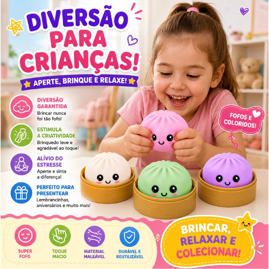Squishy Bolinho brinquedo infantil antiestresse kawaii brinquedo macio apertar toy relaxante...