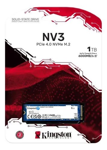 ⚠️ Ssd Kingston Nv3 1Tb M.2 2280 Pcie 4.0 Nvme 6000 Mb/S