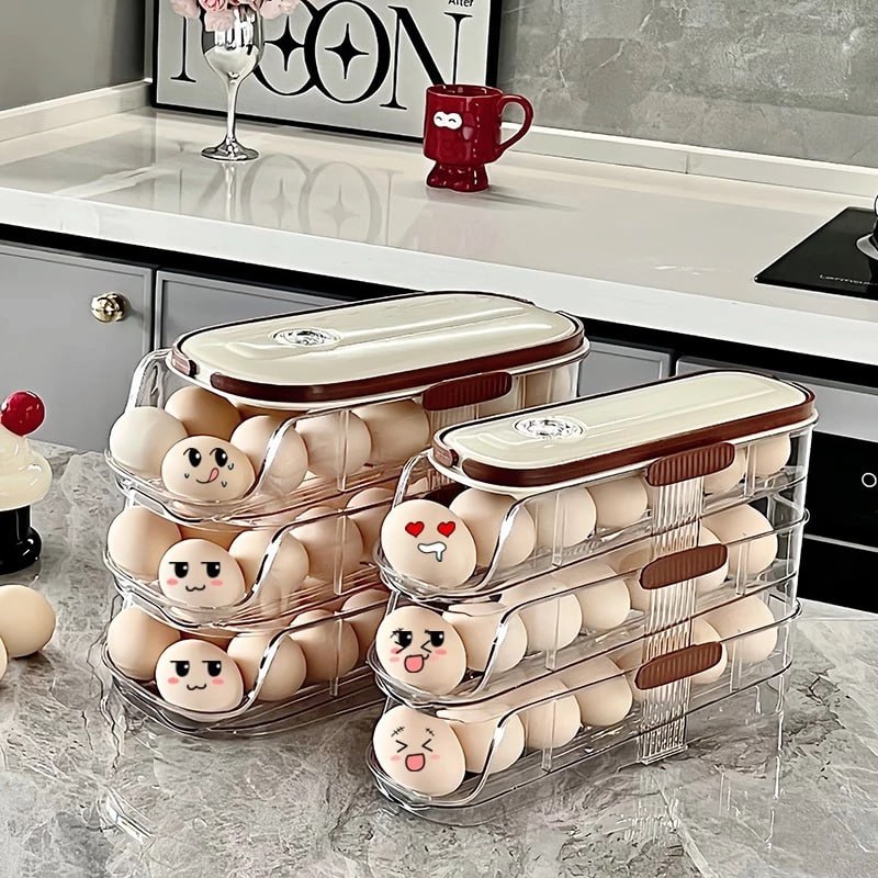 Suporte Organizador de Ovos Para Geladeira Prateleira Empilhável Resistente