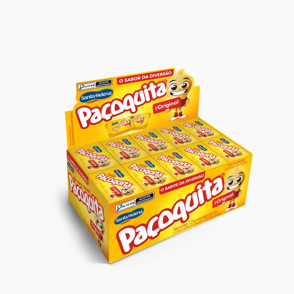 *🆘 TÁ AQUI UM VÍCIOOOO 😮‍💨🤤🤤PAÇOQUITA QUADRADA EMBALADA DISPLAY DE 1KG COM 50 UNIDADES DE 20G*