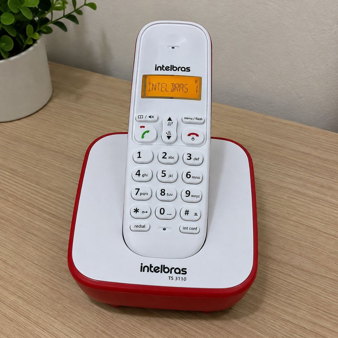 Telefone Sem Fio Digital TS 3110 Vermelho Intelbras