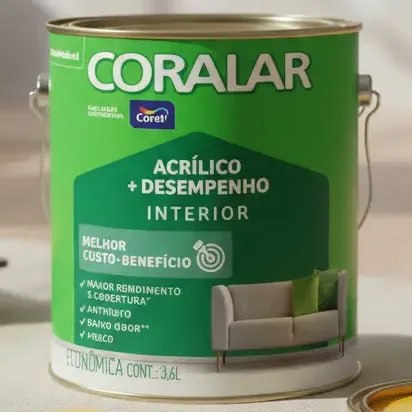 Tinta Acrílica Coral Fosca Anti Mofo 3,6l Base Água*