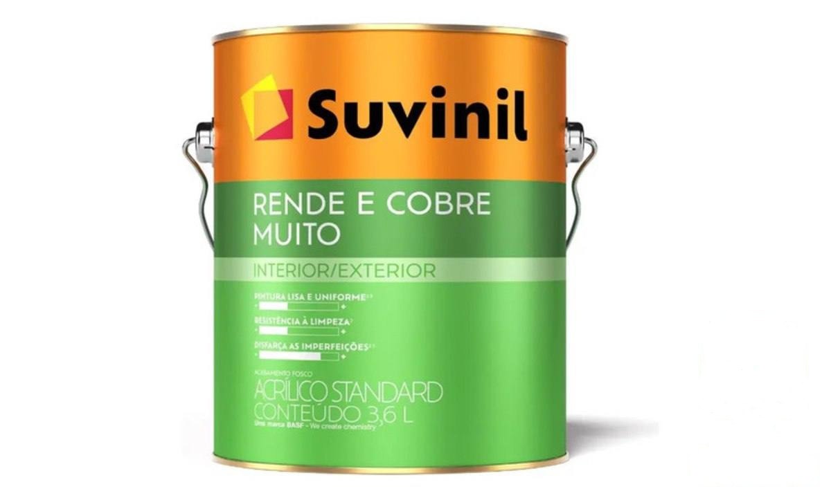 ⚠️ Tinta Acrílica Suvinil Rende & Cobre Muito 3.6L Fosco Cromio