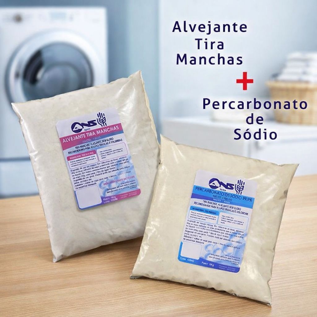 Tira manchas alvejante 1kg + Percarbonato de sódio 1kg