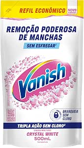 Tira Manchas Líquido Vanish White refil 500ml para Roupas Brancas. Sem Cloro, remove manchas...