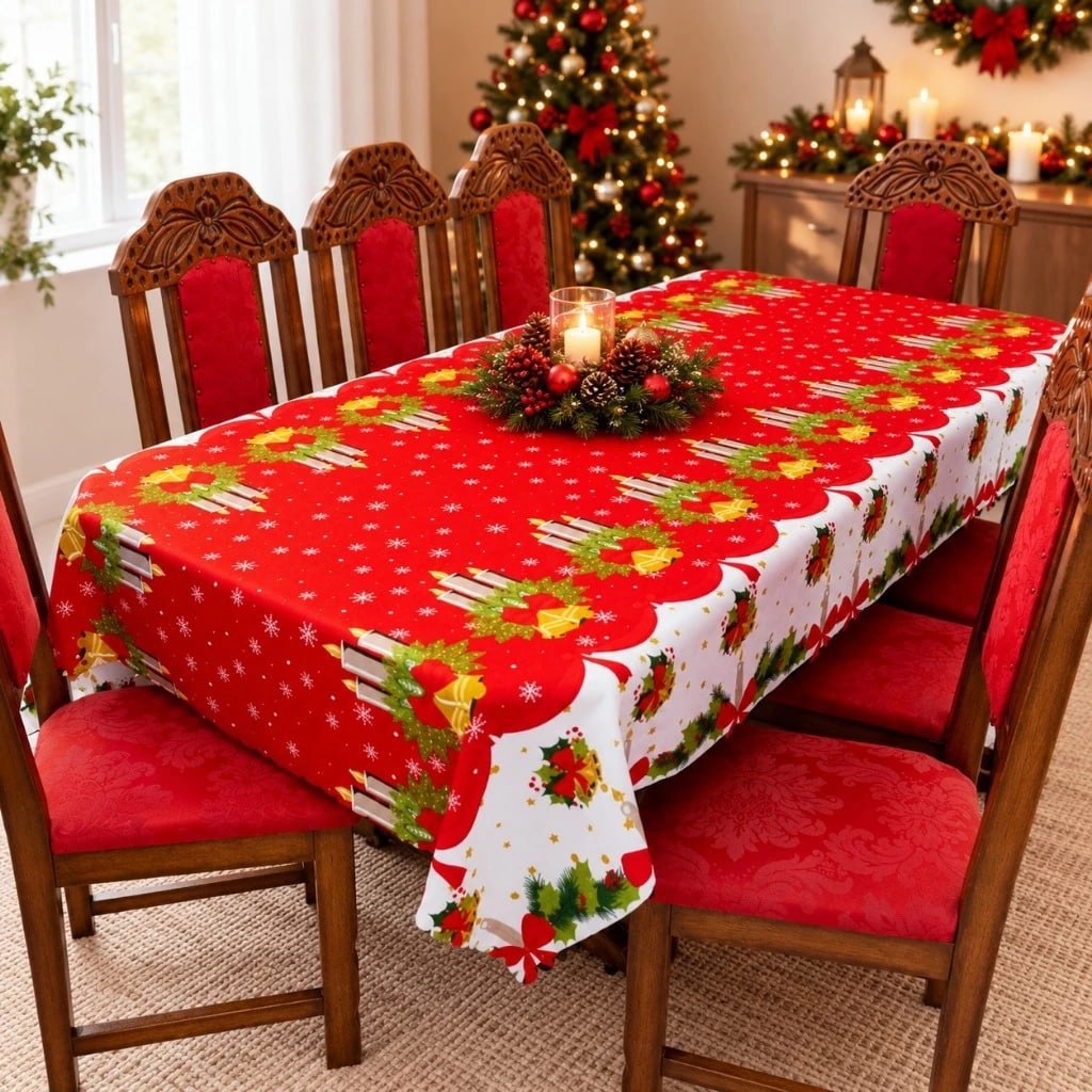Toalhas de Mesa Natal/Natalina/Festa/Recepções | 4/6/8/10/12/14 Lugares | Oxford Estampado B...