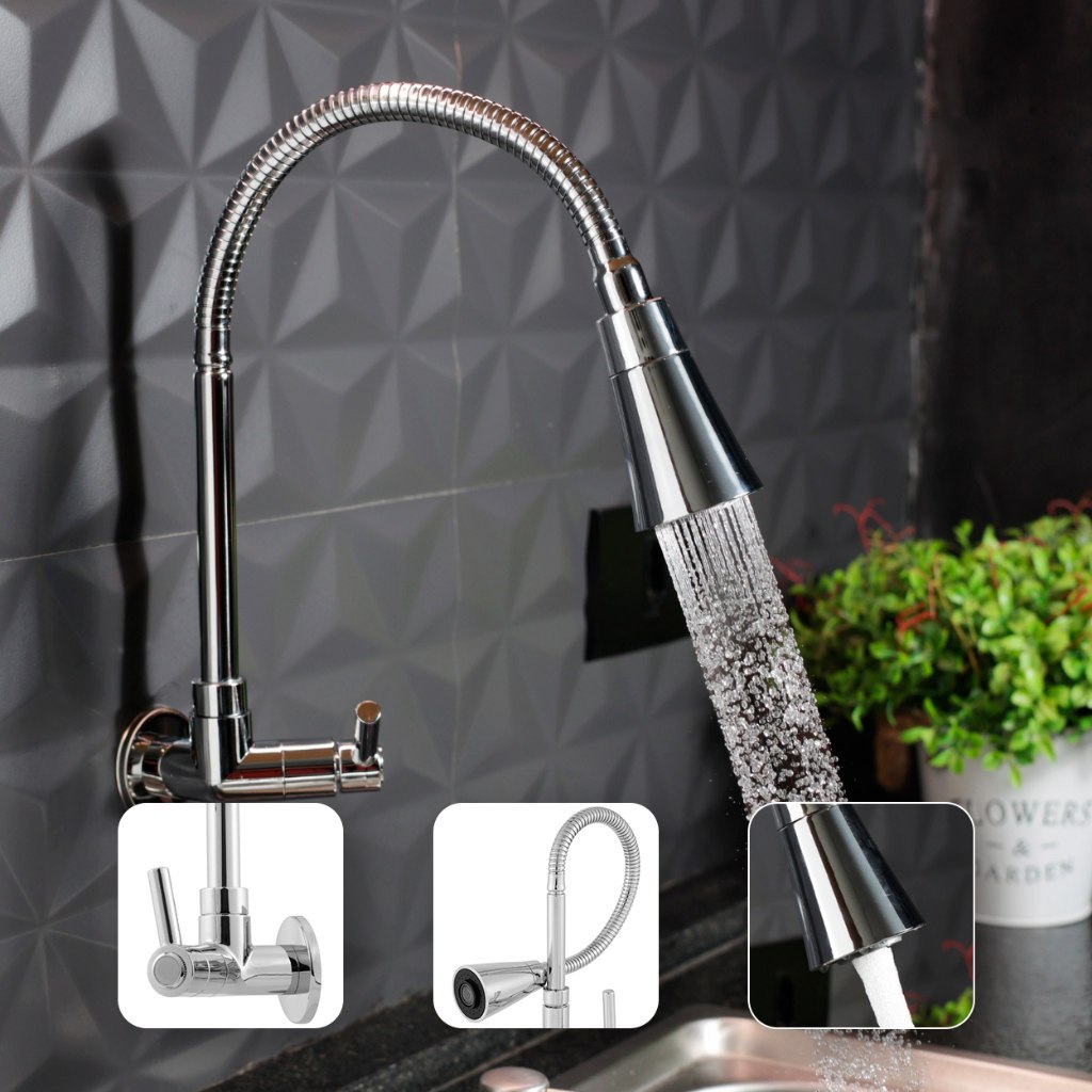 🆘TORNEIRA GOURMET COZINHA PAREDE PIA FLEXÍVEL 2 JATOS ABS
