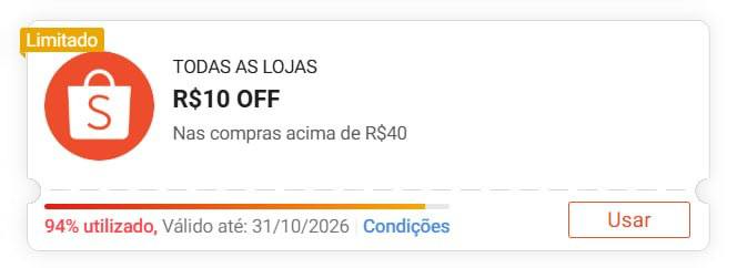 Total de 23 Cupons Shopee Ativos no site