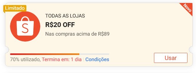 Total de 30 Cupons Shopee Ativos no site