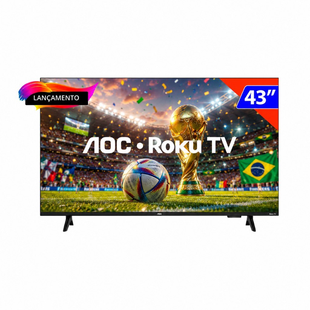 ⚠️ TV SMART 43 POLEGADAS AOC ROKU HD WI-FI 43S5155/78G