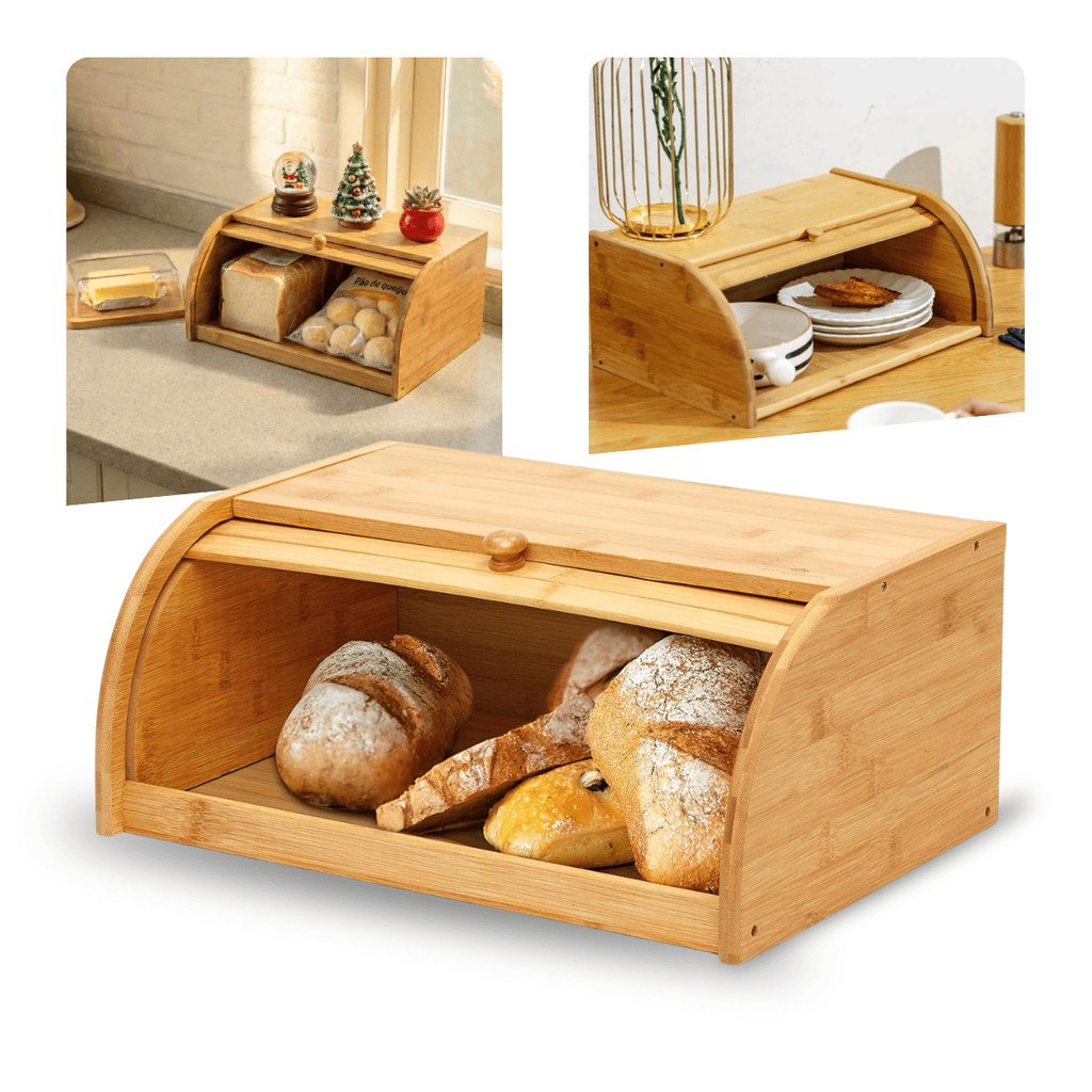 *🆘 VAI FICAR ORGANIZADO 😮PORTA PÃO EM BAMBU COZINHA ARMAZENAMENTO DE PÃES*