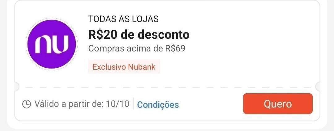 🗓️ Válido a partir do dia 10/10