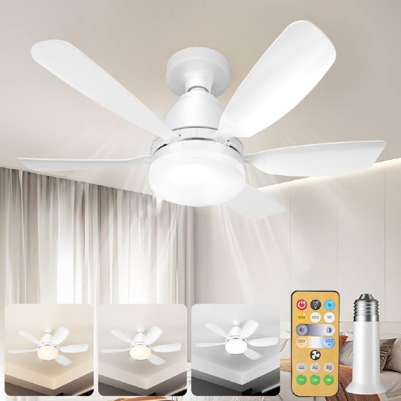 💖 Ventilador com Luminária Mais Vendido com Conforto ​bivolt + controle remoto