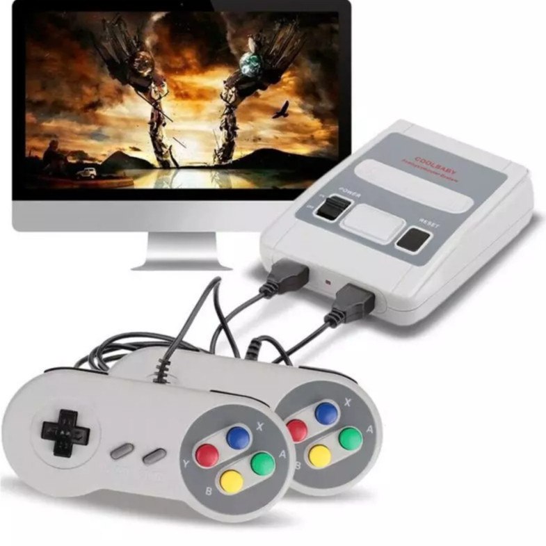 🆘VIDEO GAME CLASSIC SUPER NINTENDO MINI SNES COM 2 CONTROLES 8 BITS 620 JOGOS ORIGINAL ENVIO...