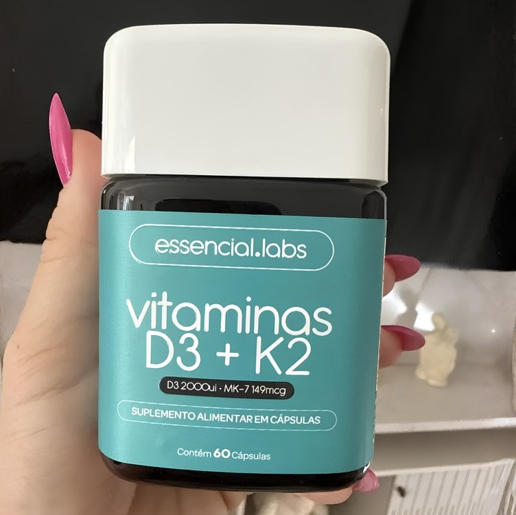 VITAMINA D3 + K2 Menaquinona-7 - Fórmula com Máxima Concentração e Biodisponibilidade - 60 C...