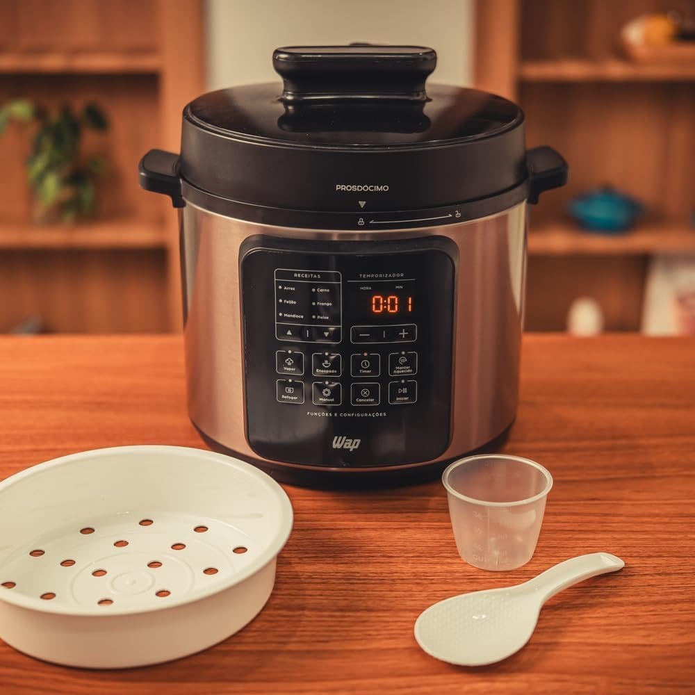 WAP Panela de Pressão WPPE3 6L, 10 Receitas Pré-Programada 220V